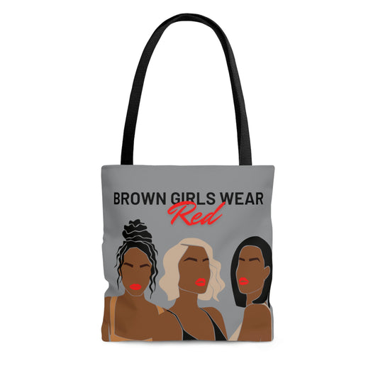 "Brown Girls Wear Red" Tote Bag